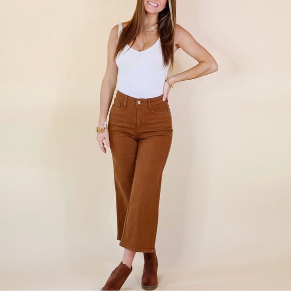 🧸 (NWOT) Lucky Brand • Cropped Wide-Leg Jeans - Picture 1 of 12